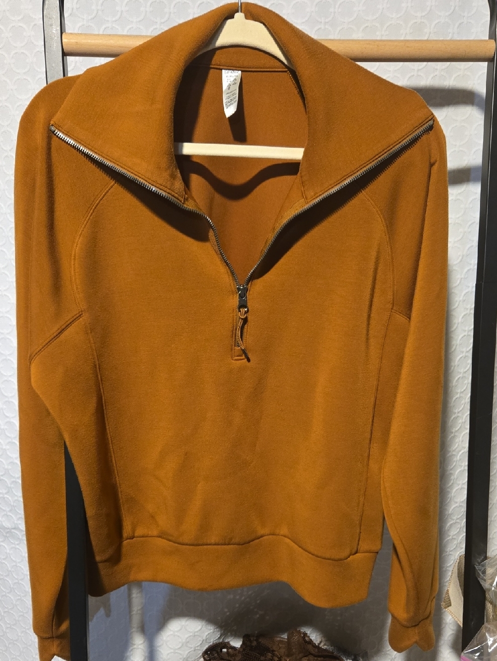 SPANX Men's Zip-Up Pullover Sweater - Rust